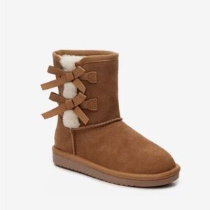 Brand New Kids Koolaburra by UGG Tan Suede Boots with Bow Details